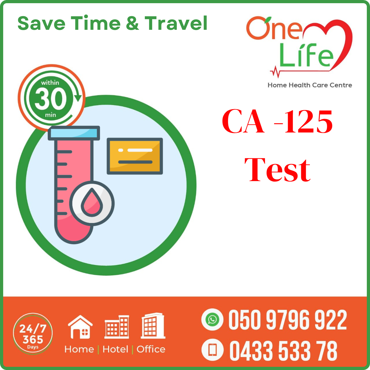 CA 125 Test Price dubai Aed 350